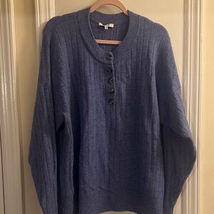 Madewell Heather Blue Ribbed Sweater